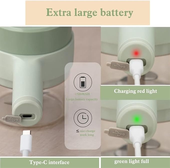 4 in 1 Portable Electric Vegetable Cutter Set