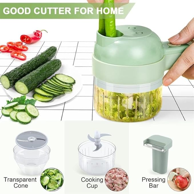 4 in 1 Portable Electric Vegetable Cutter Set