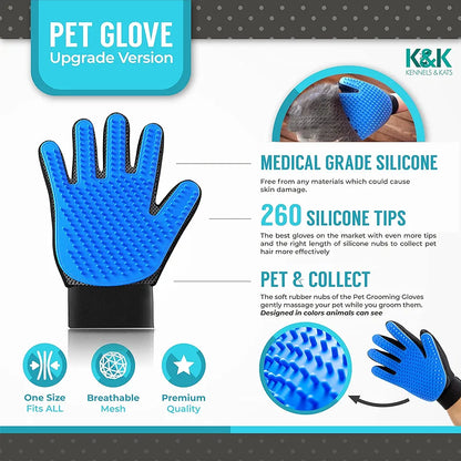 2 in 1 Pet Grooming Gloves