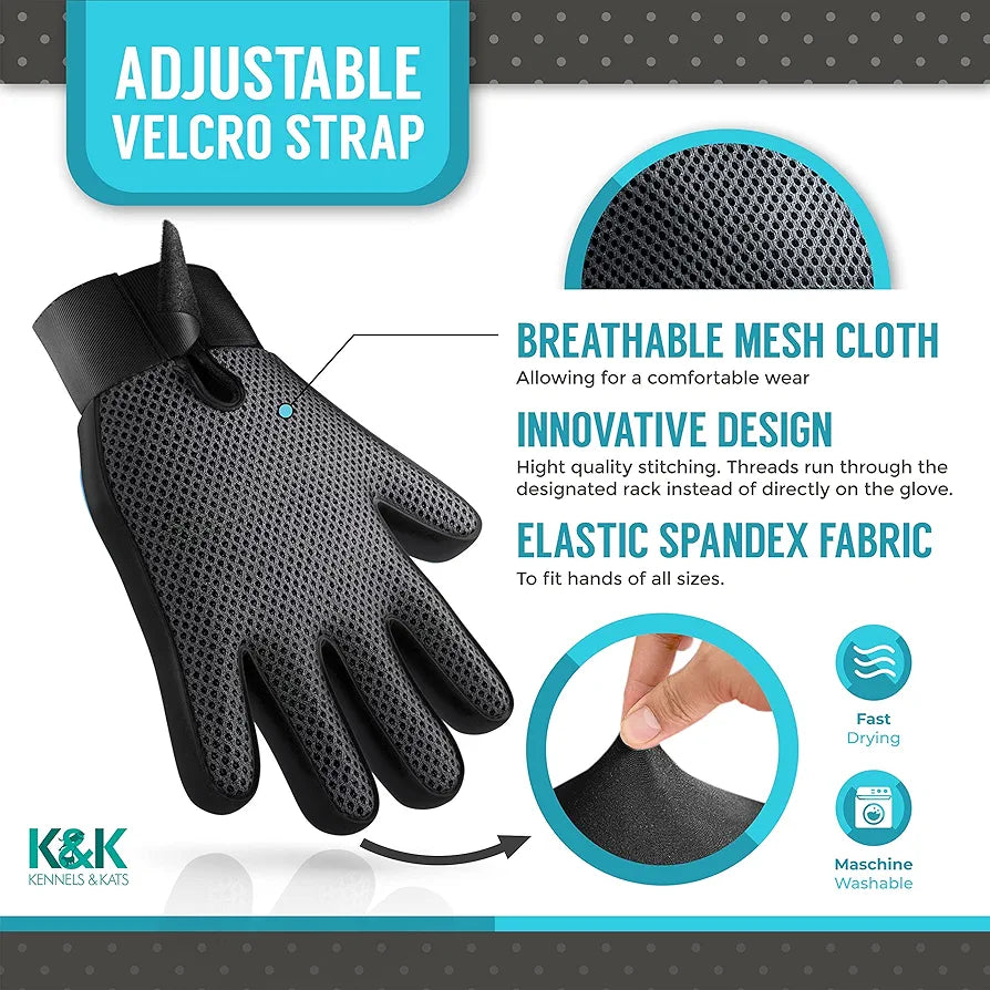 2 in 1 Pet Grooming Gloves