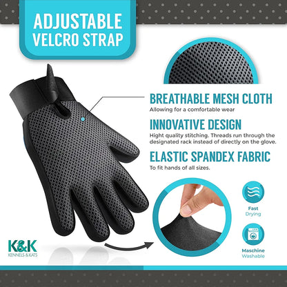 2 in 1 Pet Grooming Gloves